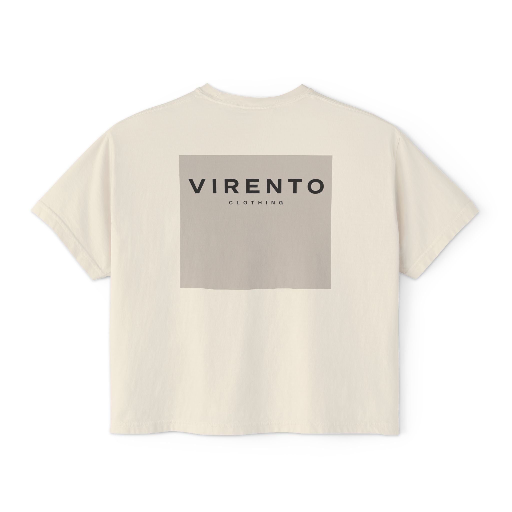 Virento Women's Boxy Tee — Minimal Logo Crop T-Shirt