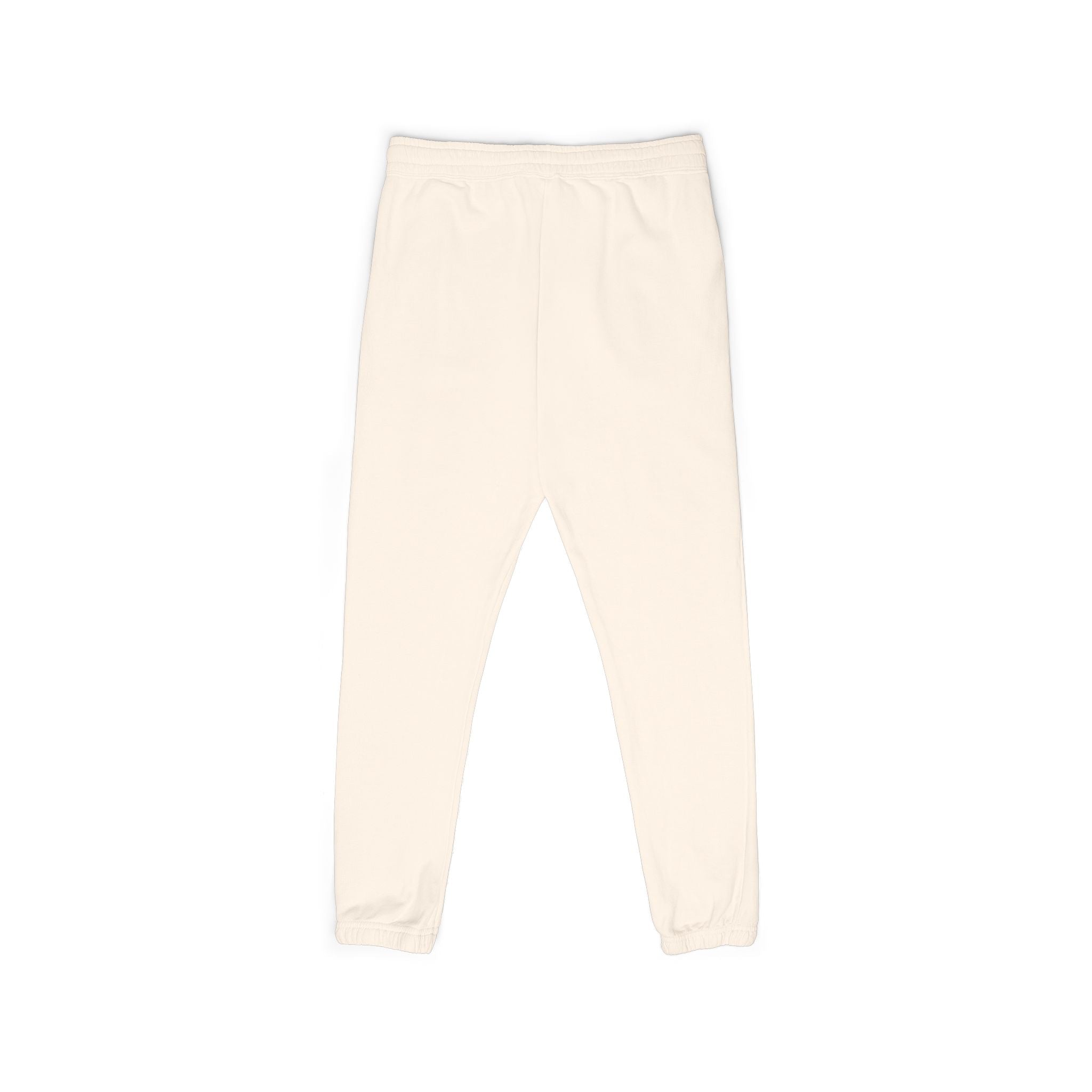 Cream Garment-Dyed Fleece Sweatpants with Minimal Pocket Logo