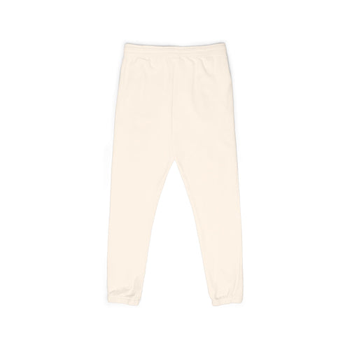 Cream Garment-Dyed Fleece Sweatpants with Minimal Pocket Logo