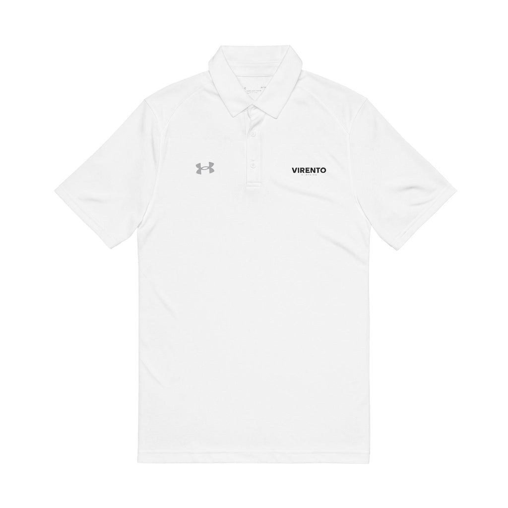 Embroidered White Under Armour Men's Performance Polo — VIGENT? Logo