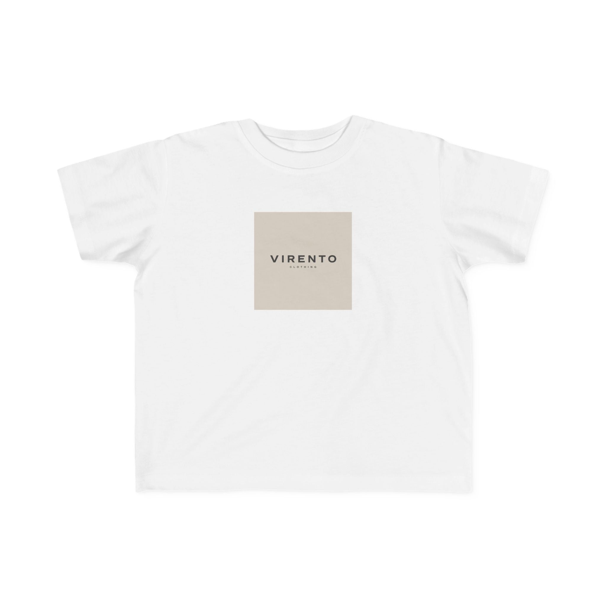 Kids Logo Tee — 'VIRENTO' Minimal Square Graphic Toddler T-Shirt