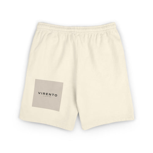 Fleece Sweat Shorts — 'VIRENTO' Minimal Logo Casual Lounge Shorts