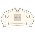 Women's Crewneck Sweatshirt — Minimal 'VIRENTO' Box Logo, Garment-Dyed Casual Pullover
